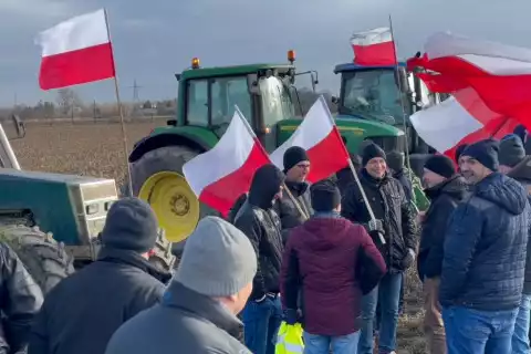 Protest rolników w Gniewkówcu