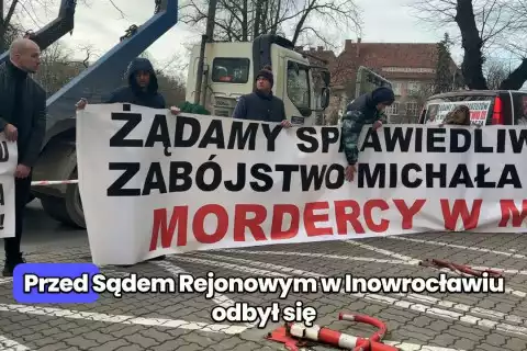 Protest przed inowrocławskim sądem